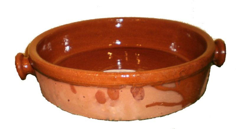 Cazuela de barro Pereruela redonda ecológica para cocinar de 30 cm