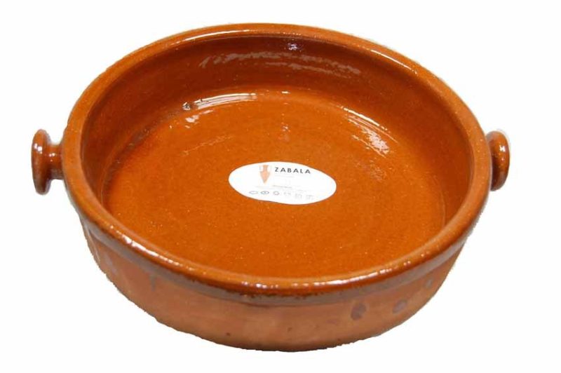 Cazuela de barro Pereruela redonda ecológica para cocinar de 25 cm.