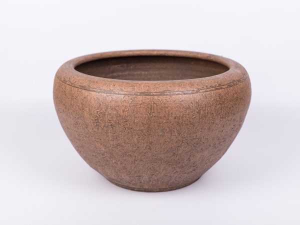 Maceta de barro rústica modelo calabaza de 20x32cm. para interior y exterior