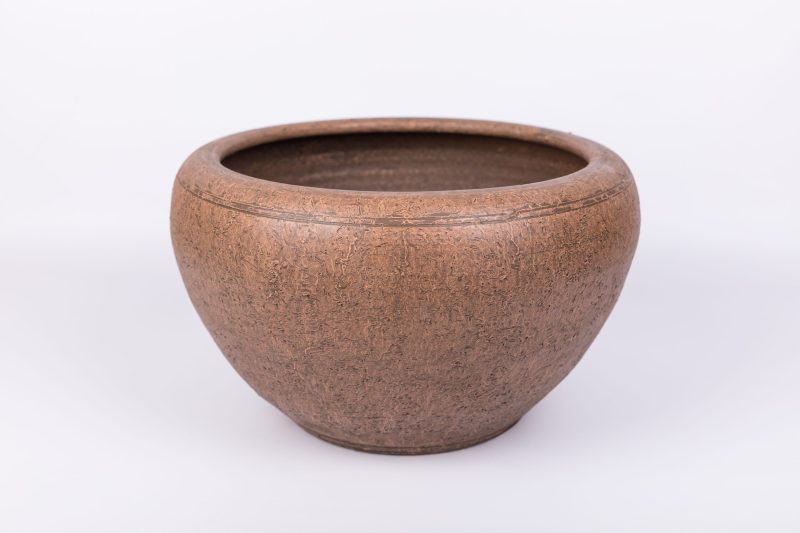 Maceta de barro rústica modelo calabaza de 20x32cm. para interior y exterior
